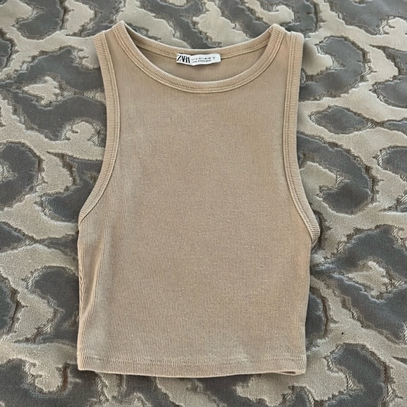Zara Tops - ZARA - women’s tank top/color tan/size small